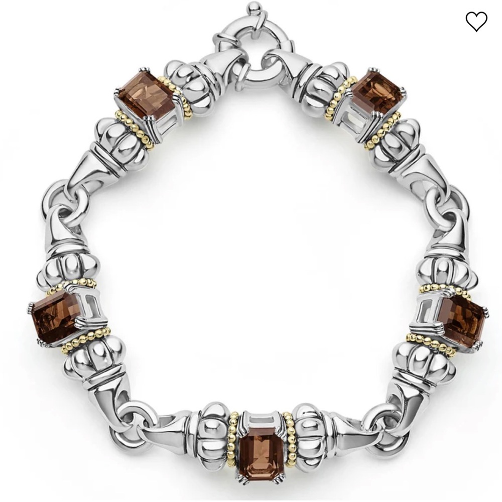 GLACIER Classic Smokey Quartz Bracelet from Lagos Sz 7